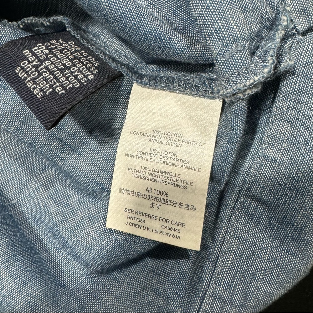 J.CREW Women’s Smock Blouse Top sz 4 Chambray # C142 - Picture 9 of 9